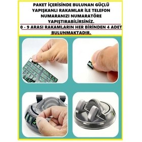 Resim 3b Trend 360 Dönebilen Siyah Yapışkanlı Numaratörlü Araç Telefon Tutucu Numaratör 50 Adet Rakam 
