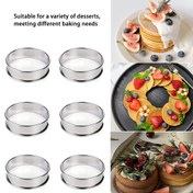 Resim 6'lı Paslanmaz Çelik Pancake & Tart Yüzük Seti - Yumurta, Omlet & Pişirme için Mükemmel - Evde Yemek Pişirme & Tatil Kutlamaları için İdeal Mutfak Aleti 