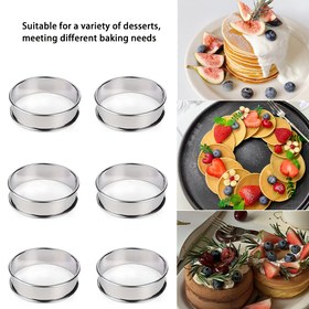 Resim 6'lı Paslanmaz Çelik Pancake & Tart Yüzük Seti - Yumurta, Omlet & Pişirme için Mükemmel - Evde Yemek Pişirme & Tatil Kutlamaları için İdeal Mutfak Aleti 