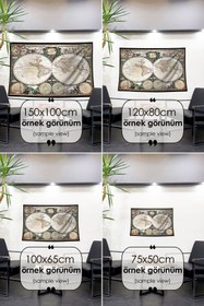 Resim Antik Geçmişin Dokunuşlarıyla Bezeli Mistik Dünya Haritası - 80 x 120 