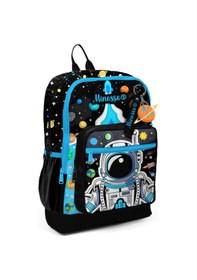 Resim Minosso Astronot Desenli Erkek Çocuk İlkokul Sırt Çantası 1005 Siyah 