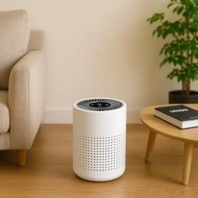 Resim H13 Hepa Filtreli Sessiz Çalışan Üç Katmanlı Kompakt Hava Temizleyici – Aktif Karbon Filtreli, 360° Hava Dolaşımı, Gece Modu 