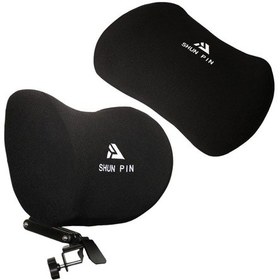 Resim Suntek Ofis Koltuğu Baş Desteği Bel Yastığı Sırt Sünger Siyah 