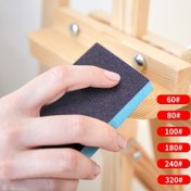 Resim 6 adet Zımpara Süngerleri Yıkanabilir ve Tekrar Kullanılabilir Çift Taraflı Zımpara Blokları 60-320 Taneli Islak Kuru Zımpara Ahşap Metal Mobilya Boya ve Alçıpan için 