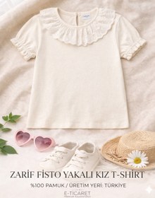 Resim HEREN Vintage Stil Fisto Detaylı Kız Çocuk Beyaz Body - Şık Bebek Üst Giyim 