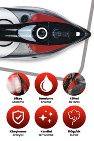 Resim GoldMaster Dora Profesyonel Seramik Tabanlı Damlama ve Kireç Önleyicili 190 gr Etkili Şok Buharlı Ütü 