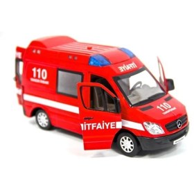Resim Vardem 1:32 Ölçekli Metal İtfaiye Aracı (Işıklı Ve Sesli) Çek Bırak Özellikli 