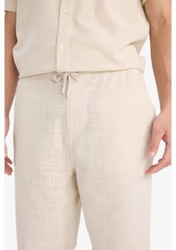 Resim DeFacto %100 Pamuk Relax Fit Cepli Keten Görünümlü Bermuda Şort C7381AX25SMBG655 