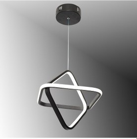 Resim Tt316-Sy Tt Aydınlatma 2Kare Modeli Mat Siyah Led Avize 