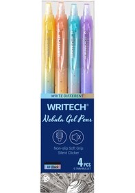 Resim Wrıtech W-0163 Soft Grıp Nebula Pembe/sarı Gövde Mavi Jel Kalem - 12'li Kutu Ahşap 