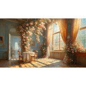 Resim Venspor Romantik Çiçeklerle Süslenmiş Zarif Salon Arkaplan - 200x150cm Fon Duvar Örtüsü 