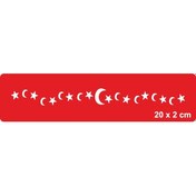 Resim Ayyıldız Bayrak Tattoo Geçici Dövme Şablonları Kına Kalıpları 