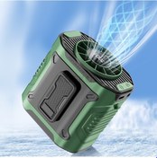 Resim Taşınabilir 10 Hız Ayarlı Bant Vantilatörü Ve El Feneri Yeşil 