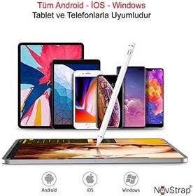 Resim NovStrap Apple iPad 2 3 4 iPad Mini 2 3 4 5 6 ile Uyumlu Dokunmatik Tablet Kalemi DZ870 Active Stylus Pencil 