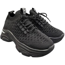Resim Aybaak 5008 Taşlı Dolgu Topuk Kadın Ayakkabı Sneaker Siyah 