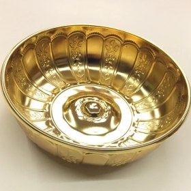 Resim Biterse Otantik Osmanlı Motifli Hamam Tası - Altın Sarısı 