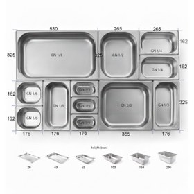 Resim Üret Çelik ÜRET Saplı Gastronom Küvet Kapağı GN 1/1 (53 × 32,5 cm) 