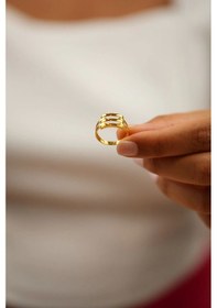 Resim Çgk Çiğdem Gürel Kuyumculuk 14 Ayar 3 Sıra Yaldızlı Kaburga Yüzük Yaldız 