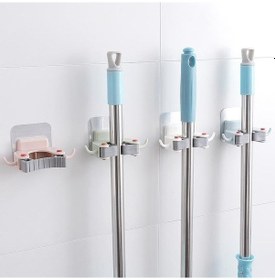 Resim 3 Adet Mop Fırça Askı Aparatı Paspas Süpürge Fırça Ve Mop Askısı Çok Renkli 