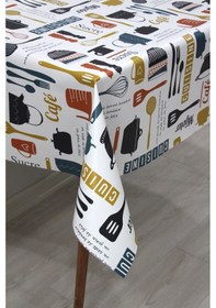 Resim Astarlı Silinebilir Pvc Muşamba Masa Örtüsü 8276-1-beyaz 