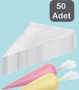 Resim Porsima PBT-165 50 Adet Krema Kek Pasta Süsleme Kullan At Krem Şanti Sıkma Torbası Pastacılık Malzemeleri 