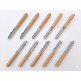 Resim Patlıcan Oyma Bıçağı-20cm-10 Adet Ahşap 