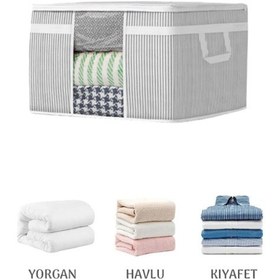 Resim 6'lı Maxi Pencereli Baza Altı Hurç - Çekyat Baza Tipi Yastık Kıyafet Saklama Hurcu 45 X 40 X 30 Cm 