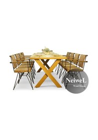 Resim Neiwel Koen Doğal Ahşap Yemek Masası-80-240 Açık Ceviz 