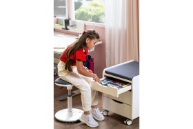Resim Creo Mobili Öğrenciler İçin Çekmeceli Keson, Ekstra Depolama Alanı - Taşıma kap. 100kg, Beyaz/Beyaz - Sirius 