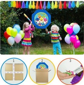 Resim Kelebek Desenli Pinyata Mor Renkli Happy Birthday Yazılı Sopalı 42 Cm Diğer 