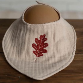 Resim Olivo Mini Yenidoğan Bebek Nakışlı Fular/Önlük 4 kat müslin 