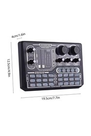 Resim Voground Ses Mikseri Ses Arabirimi RGB Işık BT Kablosuz Eşlik Tak ve Çalıştır Şarj Edilebilir Ses Kartı 