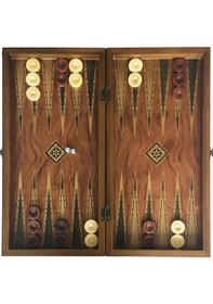 Resim Helena Wood Art İşlemeli Klasik Tavla Büyük Boy 