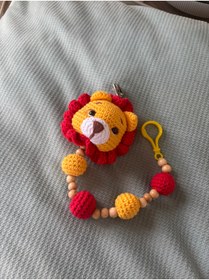 Resim Aia&Co Aslan Figürlü Emzik Zinciri - Emzik Askısı Emzik Tutucu Amigurumi Galatasaray aslancık 