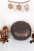 Resim Canarı Hobi - El Yapımı Deri Bohem Ottoman Puf Minder 60cm 