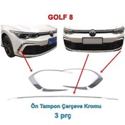 Resim Vw Golf 8 Ön Tampon Çerçevesi Nikelajı 2020 Sonrası 3 Prç P.Çelik N11.2181 
