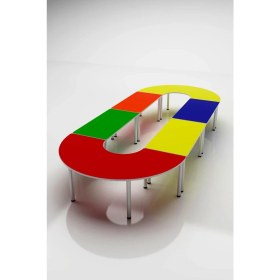 Resim 3G Tasarım Anaokulu Oval Grup Çalışma Masası 
