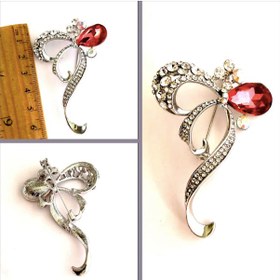 Resim Omeniv Vintage Retro Stil Floral Broş İğne Kristal Dolu 