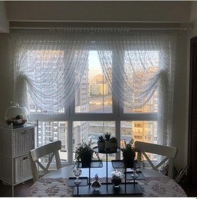 Resim Tek Taraflı Yarım Kruvaze Perde Ekru 