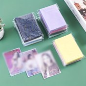 Resim 50 adet/paket Parlak Film Kpop Kart Kılıfları Koruyucu Lazer Kalp Şekilli İdol Kart Koleksiyonu Koruyucu Film Fotoğraf Kartları Oyun Kartları Koruyucu Kılıflar Kapak 