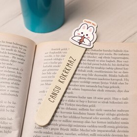 Resim Tavşan Simgeli İsimli Ahşap Kitap Okuma Ayracı 
