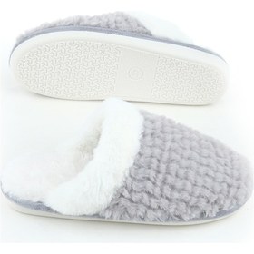 Resim Gezer Kışlık İçi Peluşlu Kadın Ev Bahçe Terlik - Gri 