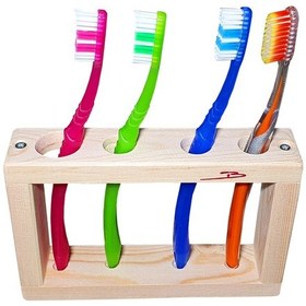 Resim Doğal Ahşap Diş fırçası standı Banyo Dolap düzenleyici Fırçalık Diğer 
