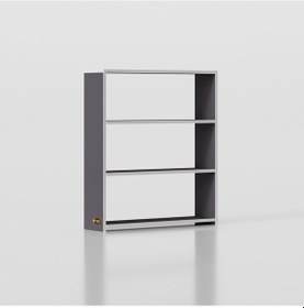 Resim Kenzlife Kitaplık Süper Ga 090 80 19 Gri 3 Katlı Tek Bölme Ofis Mutfak Banyo Dolabı Arkalıksız 