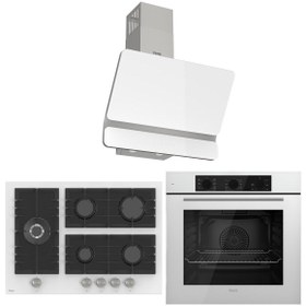 Resim Ferre Flowart BL Modüler Seriisi 3'lü Beyaz Ankastre Set ( QBL62CB-BL136-D081 ) 