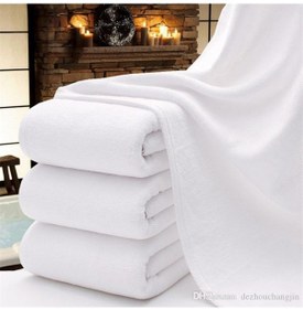 Resim Beyaz Banyo Otel Havlusu 2 Adet, %100 Pamuk 1.Kalite 500 Gram 