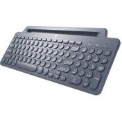 Resim Blueforce 2.4 Ghz Wireless Bluetooth v5.0 Standlı Kablosuz Klavye Gri 