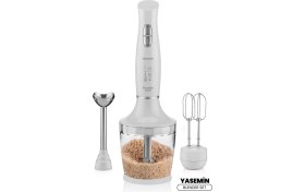 Resim Yüksek Güçlü Sessiz Çok Fonksiyonlu Doğrayıcı ve Karıştırıcı Seti Beyaz 