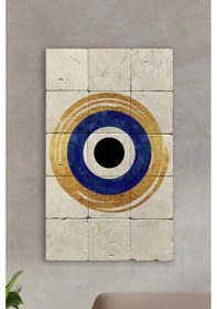 Resim Doğal Taş Tablo Nazar Boncuğu Desenli 30x550cm 