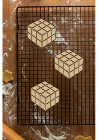 Resim Küp Kurabiye Kalıbı, Hamur Şekillendirici, Bisküvi Kalıbı, Kolay Kesim Ucu Beyaz 